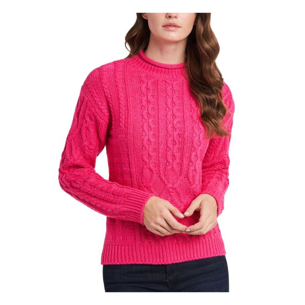 NWT RILEY&RAE Womens Pink Long Sleeve Crew Neck Sweater S
